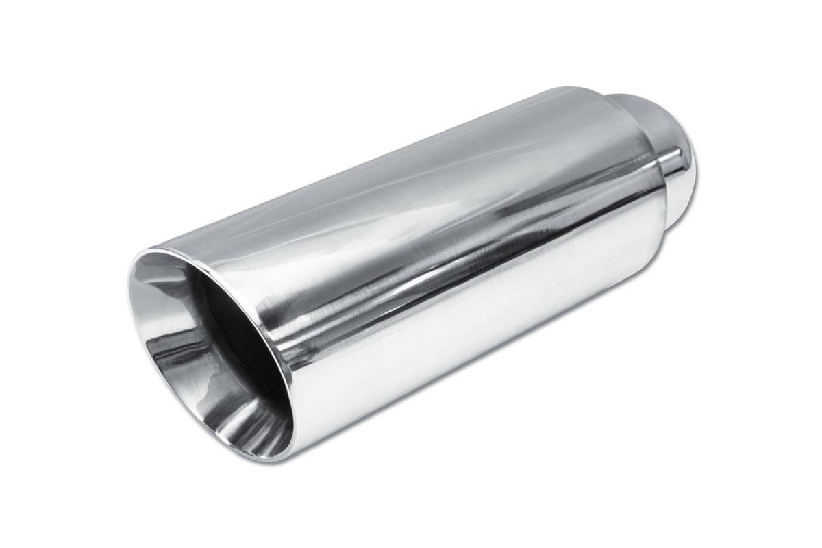 thumbnail image 2 of TRI-HYBERS Straight Cut 4” Blue Burnt Stainless Steel Exhaust Tip – 2.5” Inlet – Weld-On 2 of 5