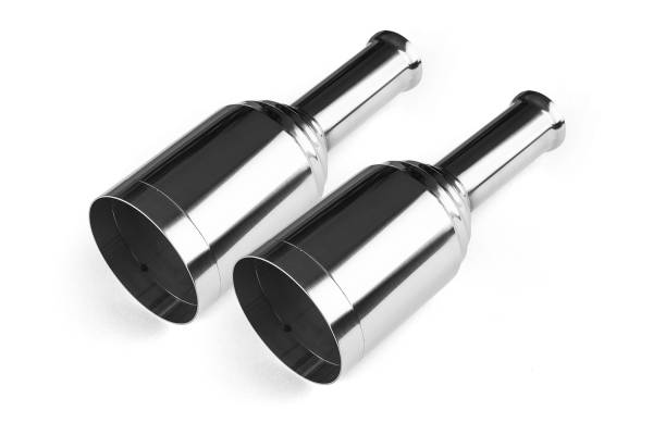 AERO Exhaust - AERO Exhaust - 10101 Polished Stainless Direct-fit Replacement Exhaust Tips for 2009-2019 RAM - 5.0" Straight Cut Outlet / 2.5" Inlet / 14.0" Length - Pair - Image 1