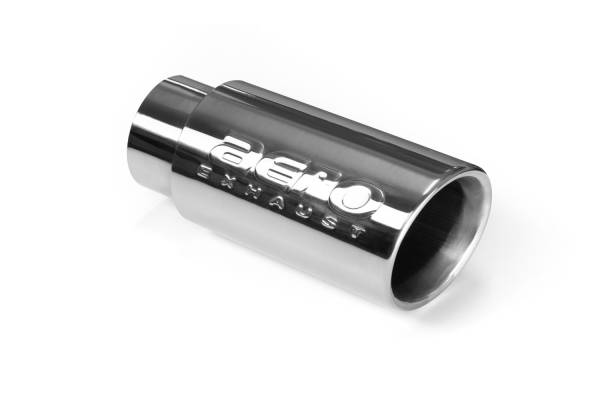 AERO Exhaust - AERO Exhaust - 10109 Polished Stainless Double Wall Exhaust Tip - 4.0" Angle Cut Rolled Edge Outlet / 3.0" Inlet / 9.0" Length - Image 1