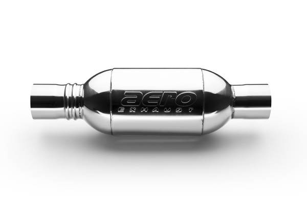 AERO Exhaust - AERO Exhaust - AT3030 Stainless Steel Turbine Performance Muffler - 3.0" Center In / 3.0" Center Out - Image 1