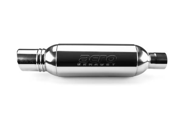 AERO Exhaust - AERO Exhaust - AT3040XL Stainless Steel TurbineXL Performance Muffler with Integrated Tip - 3.0" Center In / 4.0" Center Out - Image 1