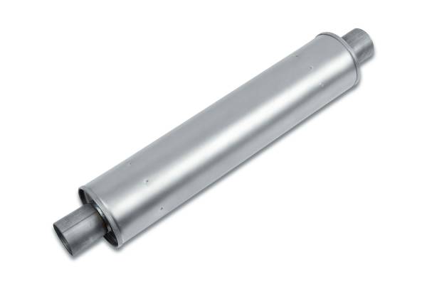 Eco Plus - Eco Plus - EP5008 4.87" Round Body Muffler - 2.5" Center In / 2.5" Center Out - Image 1