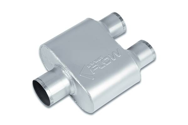 Street Flow - Street Flow - SF430152 1 Chamber 4"x9.5" Oval Body Muffler - 3.0" Center In / 2.5" Dual Out - Image 1