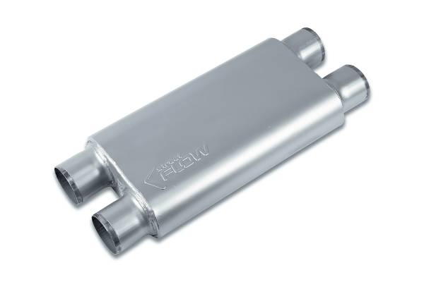 Street Flow - Street Flow - SF530554 3 Chamber 4"x9.5" Oval Body Muffler - 3.0" Dual In / 3.0" Dual Out - Image 1