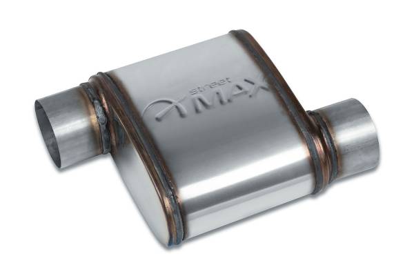 Street Max - Street Max - SM60111 Shortie Oval Body Exhaust Muffler  - 3" Offset In  / 3" Offset Out - Image 1