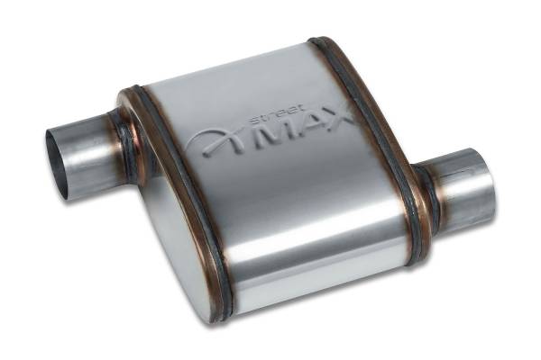 Street Max - Street Max - SM64111 Shortie Oval Body Exhaust Muffler  - 2.25" Offset In  / 2.25" Offset Out - Image 1