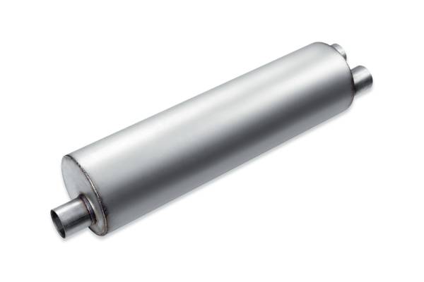 Premium Duty - Premium Duty - PD709 7" Round Body Muffler - 2.25" Dual In 2.25" Offset Out - Image 1