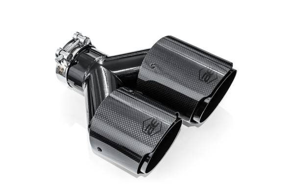 AERO Exhaust - AERO Exhaust - 10113 Carbon Fiber Dual Exhaust Tip - 4.0" Angle Cut Outlet / 2.5" Inlet / 10.0" Length - Driver Side - Image 1