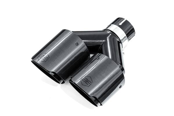 AERO Exhaust - AERO Exhaust - 10114 Carbon Fiber Dual Exhaust Tip - 4.0" Angle Cut Outlets / 2.5" Inlet / 10.0" Length - Passenger Side - Image 1