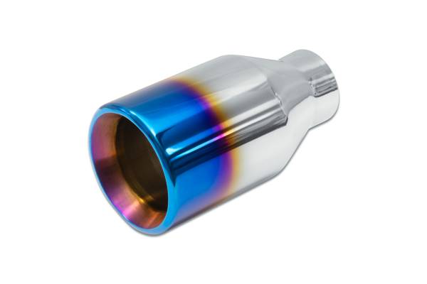 Street Style - Street Style - SS205BF Blue Flame Double Wall Exhaust Tip - 4.0" Straight Cut Outlet / 2.25" Inlet / 7.0" Length - Image 1