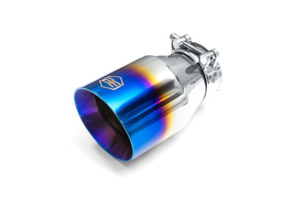 AERO Exhaust - AERO Exhaust - 10119 Blue Flame Double Wall Exhaust Tip - 4.0" Angle Cut Outlet / 2.5" Inlet / 7.0" Length - Image 1