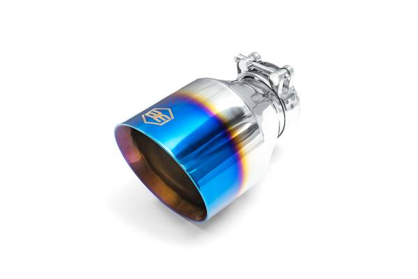 AERO Exhaust - AERO Exhaust - 10128 Blue Flame Double Wall Exhaust Tip - 4.5" Angle Cut Outlet / 2.5" Inlet / 7.0" Length - Image 1
