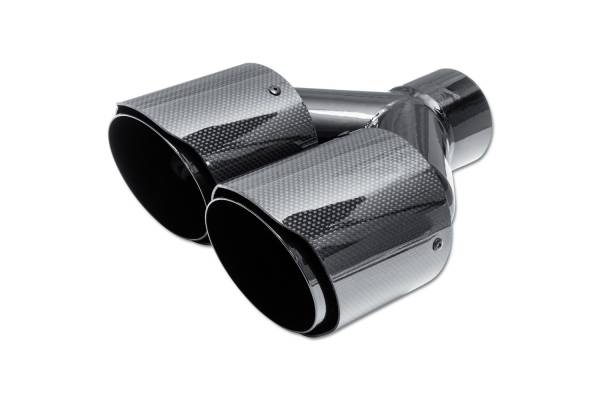 Street Style - Street Style - SS4025113CF Dual Carbon Fiber Exhaust Tip - 4.0" Angle Cut Outlet / 2.5" Inlet / 10.0" Length - Driver Side - Image 1