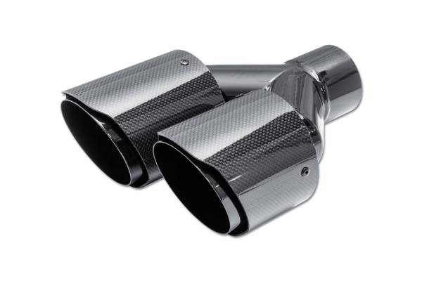 Street Style - Street Style - SS4025114CF Dual Carbon Fiber Exhaust Tip - 4.0" Angle Cut Outlet / 2.5" Inlet / 10.0" Length - Passenger Side - Image 1
