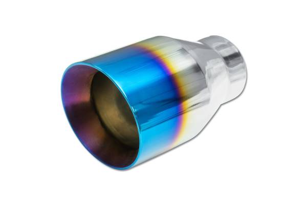 Street Style - Street Style - SS210BF Blue Flame Double Wall Exhaust Tip - 4.5" Angle Cut Outlet / 2.5" Inlet / 7.0" Length - Image 1