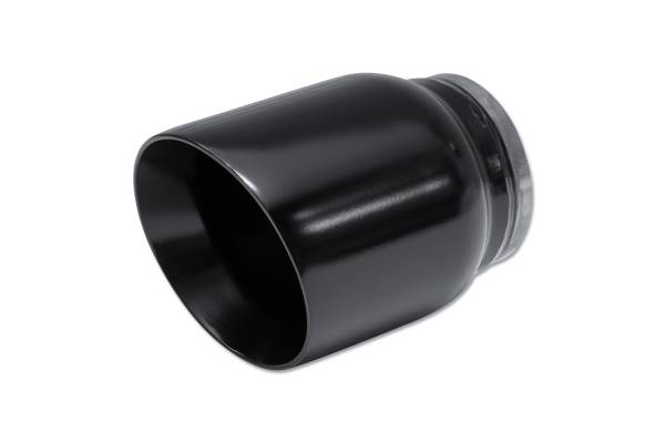Street Style - Street Style - SS3040525BLK Black Powder Coat Double Wall Exhaust Tip - 4.0" Angle Cut Outlet / 3.0" Inlet / 5.25" Length - Image 1