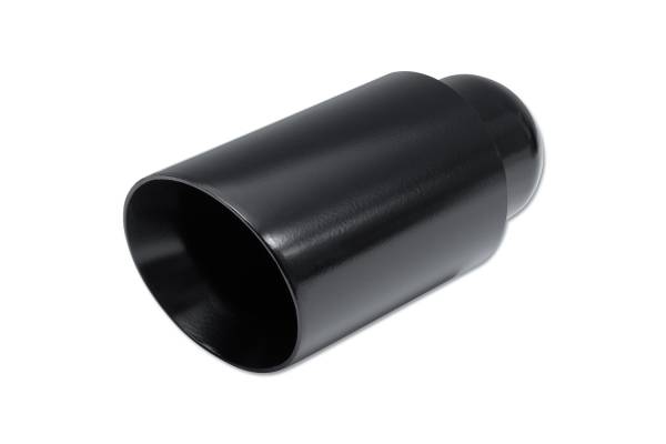 Street Style - Street Style - SS013CBLK Black Powder Coat Double Wall Exhaust Tip - 4.0" Angle Cut Outlet / 2.25" Inlet / 8.0" Length - Image 1