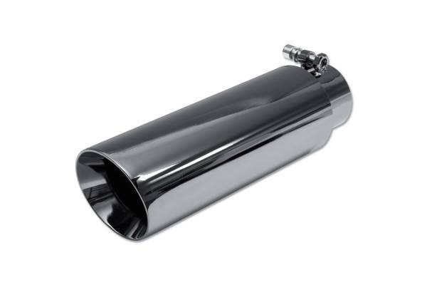 Street Style - Street Style - SS013212BCH Black Chrome Double Wall Exhaust Tip - 3.5" Angle Cut Outlet / 2.5" Inlet / 12.0" Length - Image 1