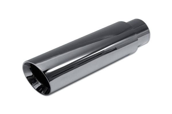 Street Style - Street Style - SS013A12BCH Black Chrome Double Wall Exhaust Tip - 3.0" Angle Cut Outlet / 2.25" Inlet / 12.0" Length - Image 1