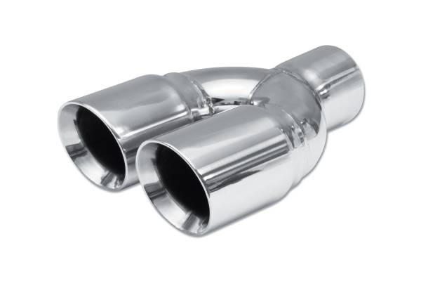 Street Style - Street Style - SS2562595 Polished Stainless Double Wall Dual Exhaust Tip - 3.0" Angle Cut Outlets / 2.5" Inlet / 9.5" Length - Non-Staggered - Image 1