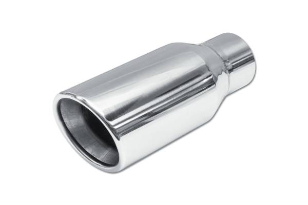 Street Style - Street Style - SS006 Polished Stainless Double Wall Exhaust Tip - 3.5" Angle Cut Rolled Edge Outlet / 2.25" Inlet / 9.0" Length - Image 1