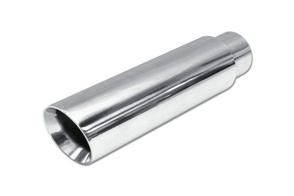 Street Style - Street Style - SS013A12 Polished Stainless Double Wall Exhaust Tip - 3.0" Angle Cut Outlet / 2.25" Inlet / 12.0" Length - Image 1