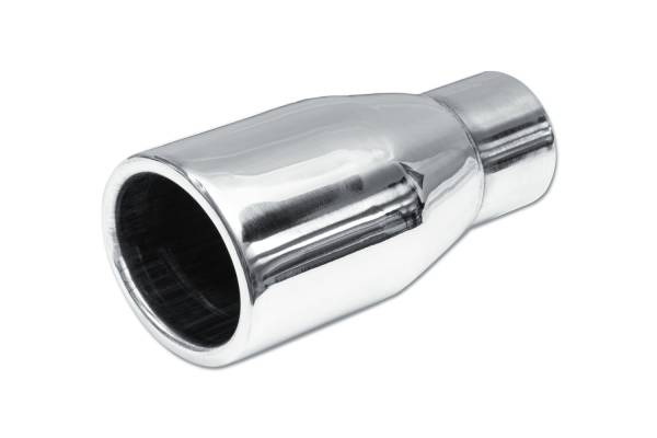 Street Style - Street Style - SS040 Polished Stainless Single Wall Exhaust Tip - 3.5" x 3.0" Oval Straight Cut Rolled Edge Outlet / 2.25" Inlet / 7.0" Length - Image 1