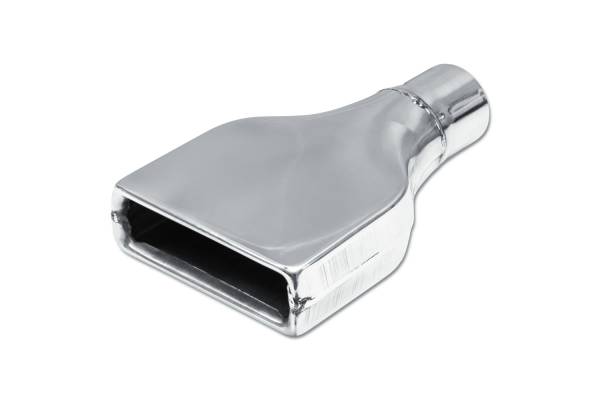 Street Style - Street Style - SS116A Polished Stainless Single Wall Camaro Exhaust Tip - 6.0" x 2.0" Rectangle Straight Cut Rolled Edge Outlet / 2.25" Inlet / 10.0" Length - Image 1