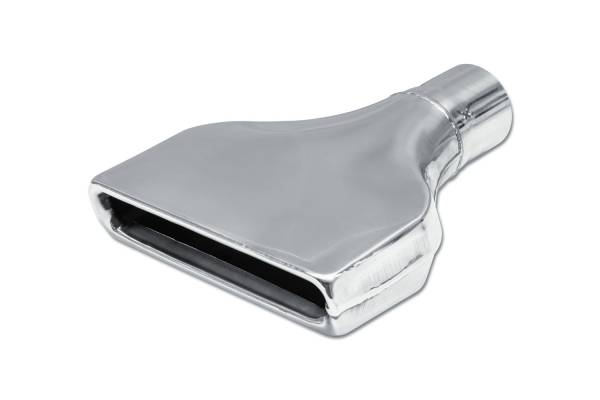 Street Style - Street Style - SS116B Polished Stainless Single Wall Camaro Exhaust Tip - 8.0" x 1.75" Rectangle Angle Cut Rolled Edge Outlet / 2.25" Inlet / 10.0" Length - Image 1