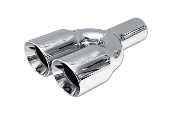 Street Style - Street Style - SS123C Chrome Double Wall Dual Exhaust Tip - 3.5" Angle Cut Outlets / 2.5" Inlet / 13.0" Length - Non-Staggered - Image 1