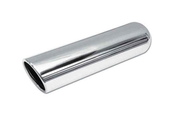 Street Style - Street Style - SS243012RAC Polished Stainless Single Wall Exhaust Tip - 3.0" 15° Angle Cut Rolled Edge Outlet / 2.25" Inlet / 12.0" Length - Image 1