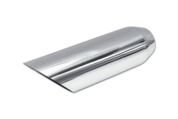 Street Style - Street Style - SS243512AC Polished Stainless Single Wall Exhaust Tip - 3.5" 45° Angle Cut Outlet / 2.25" Inlet / 12.0" Length - Image 1