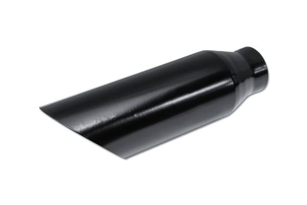 Street Style - Street Style - SS243512ACBLK Black Powder Coat Single Wall Exhaust Tip - 3.5" 45° Angle Cut Outlet / 2.25" Inlet / 12.0" Length - Image 1