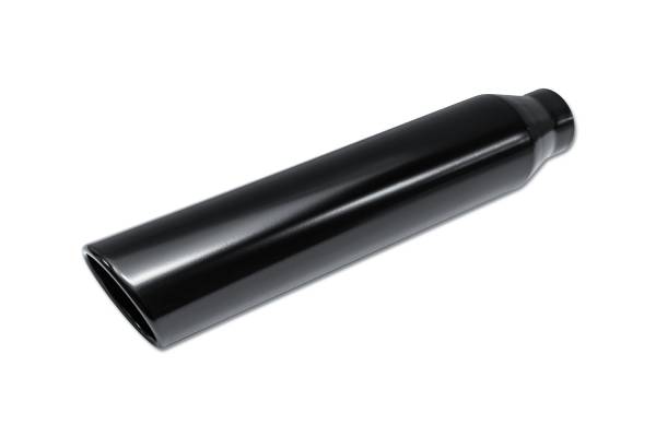 Street Style - Street Style - SS243518RACBLK Black Powder Coat Single Wall Exhaust Tip - 3.5" 15° Angle Cut Rolled Edge Outlet / 2.25" Inlet / 18.0" Length - Image 1