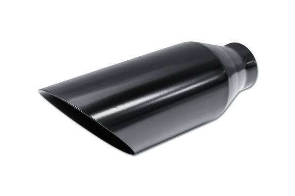 Street Style - Street Style - SS244012ACBLK Black Powder Coat Single Wall Exhaust Tip - 4.0" 45° Angle Cut Outlet / 2.25" Inlet / 12.0" Length - Image 1