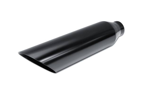 Street Style - Street Style - SS244018ACBLK Black Powder Coat Single Wall Exhaust Tip - 4.0" 45° Angle Cut Outlet / 2.25" Inlet / 18.0" Length - Image 1