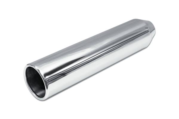 Street Style - Street Style - SS244018RPL Polished Stainless Single Wall Exhaust Tip - 4.0" Straight Cut Rolled Edge Outlet / 2.25" Inlet / 18.0" Length - Image 1