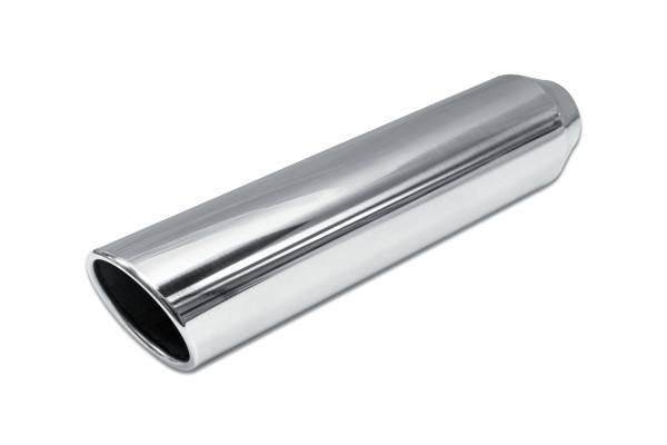 Street Style - Street Style - SS254018RAC Polished Stainless Single Wall Exhaust Tip - 4.0" 15° Angle Cut Rolled Edge Outlet / 2.5" Inlet / 18.0" Length - Image 1