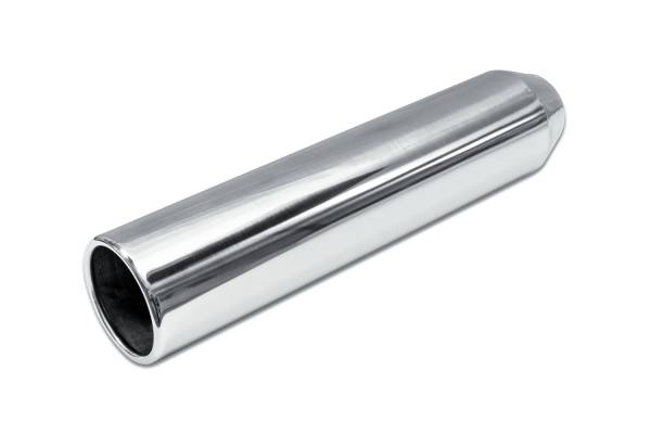 Street Style - Street Style - SS254018RPL Polished Stainless Single Wall Exhaust Tip - 4.0" Straight Cut Rolled Edge Outlet / 2.5" Inlet / 18.0" Length - Image 1