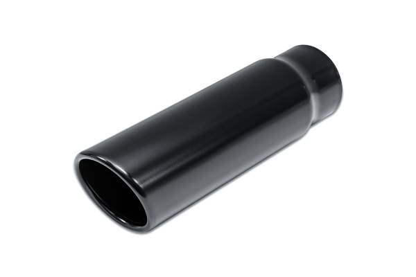Street Style - Street Style - SS303512RACBLK Black Powder Coat Single Wall Exhaust Tip - 3.5" 15° Angle Cut Rolled Edge Outlet / 3.0" Inlet / 12.0" Length - Image 1