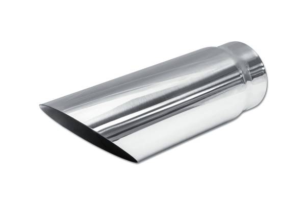 Street Style - Street Style - SS354012AC Polished Stainless Single Wall Exhaust Tip - 4.0" 45° Angle Cut Outlet / 3.5" Inlet / 12.0" Length - Image 1