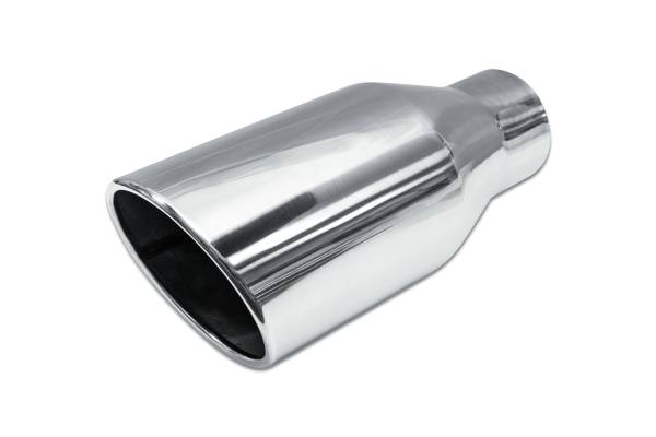 Street Style - Street Style - SS407015RAC Polished Stainless Single Wall Exhaust Tip - 7.0" 15° Angle Cut Rolled Edge Outlet / 4.0" Inlet / 15.0" Length - Image 1
