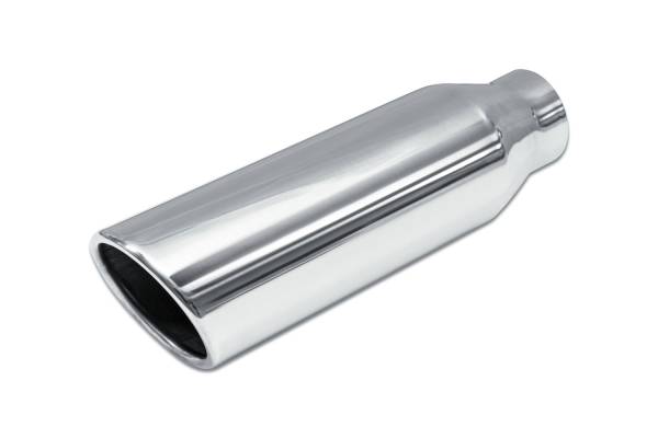Street Style - Street Style - SS4712RAC Polished Stainless Single Wall Exhaust Tip - 3.5" 15° Angle Cut Rolled Edge Outlet / 2.25" Inlet / 12.0" Length - Image 1