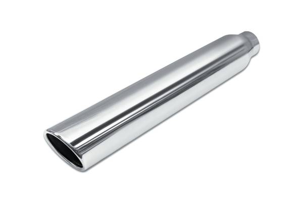 Street Style - Street Style - SS4722RAC Polished Stainless Single Wall Exhaust Tip - 3.5" 15° Angle Cut Rolled Edge Outlet / 2.25" Inlet / 22.0" Length - Image 1