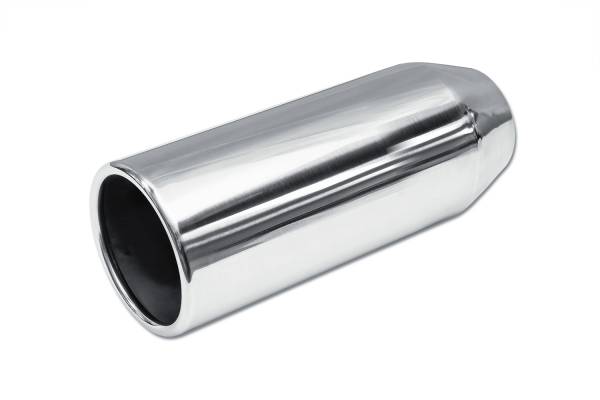 Street Style - Street Style - SS243509RPL Polished Stainless Single Wall Exhaust Tip - 3.5" Straight Cut Rolled Edge Outlet / 2.25" Inlet / 9.0" Length - Image 1