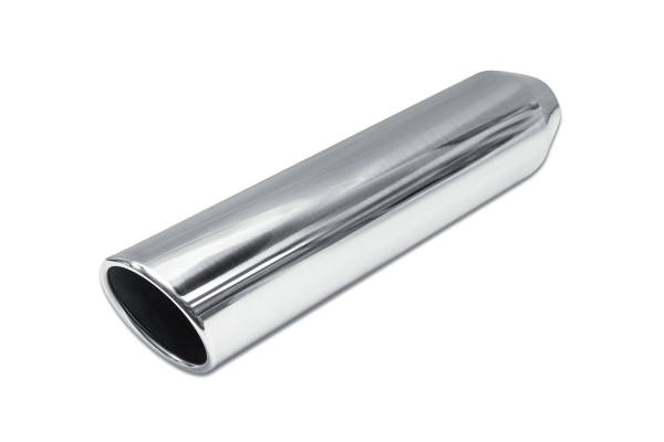 Street Style - Street Style - SS244018RAC Polished Stainless Single Wall Exhaust Tip - 4.0" 15° Angle Cut Rolled Edge Outlet / 2.25" Inlet / 18.0" Length - Image 1