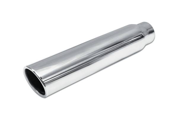 Street Style - Street Style - SS4616RAC Polished Stainless Single Wall Exhaust Tip - 3.0" 15° Angle Cut Rolled Edge Outlet / 2.25" Inlet / 16.0" Length - Image 1