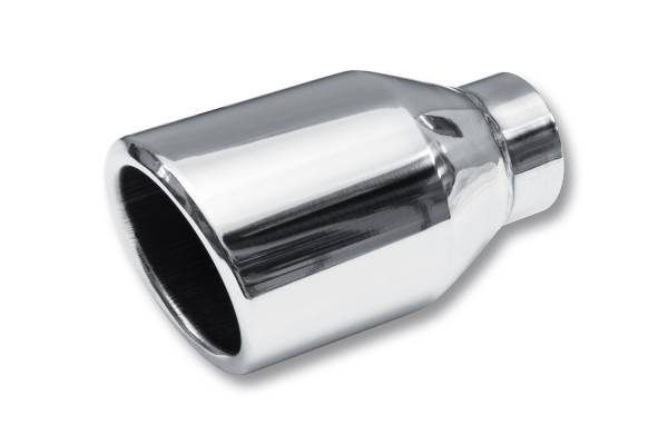 Street Style - Street Style - SS076 Polished Stainless Double Wall Exhaust Tip - 4.0" Straight Cut Rolled Edge Outlet / 2.25" Inlet / 7.0" Length - Image 1
