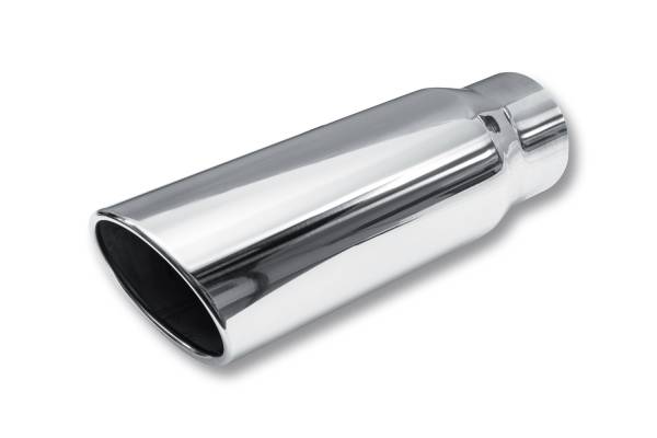Street Style - Street Style - SS405015RAC Polished Stainless Single Wall Exhaust Tip - 5.0" 15° Angle Cut Rolled Edge Outlet / 4.0" Inlet / 15.0" Length - Image 1