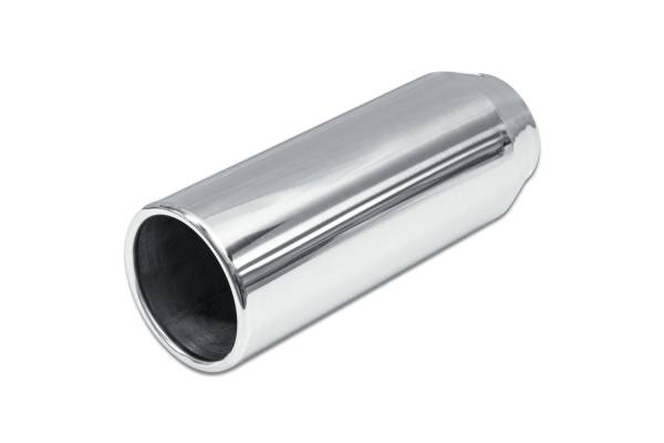 Street Style - Street Style - SS253509RPL Polished Stainless Single Wall Exhaust Tip - 3.5" Straight Cut Rolled Edge Outlet / 2.5" Inlet / 9.0" Length - Image 1